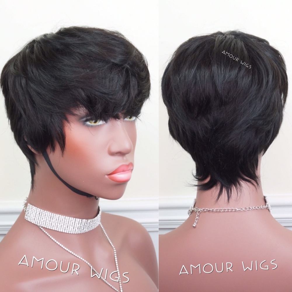100% Virgin Human Hair Short Cut Custom Wig