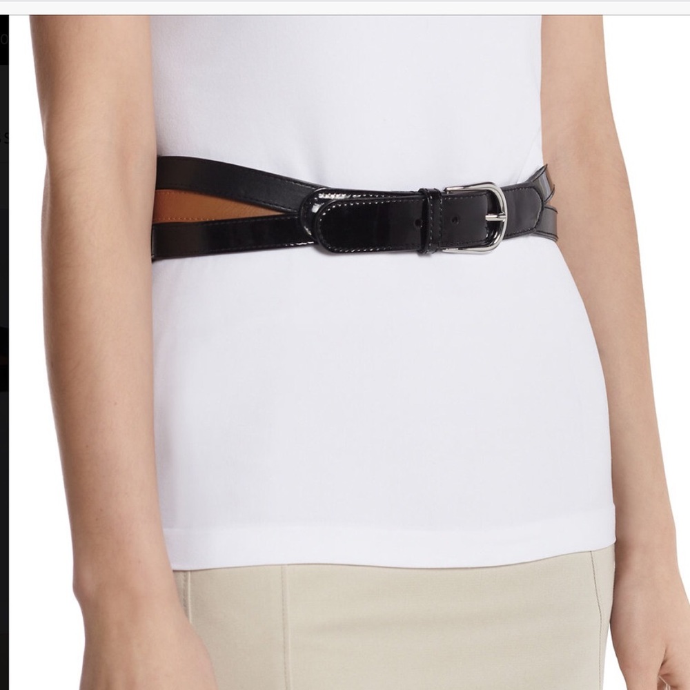 WHBM Vachetta & Black Twisted Belt NWT