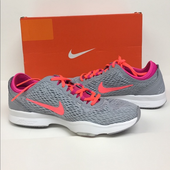 Nike Zoom fit wolf grey pink Training  Shoe NIB - Picture 2 of 3