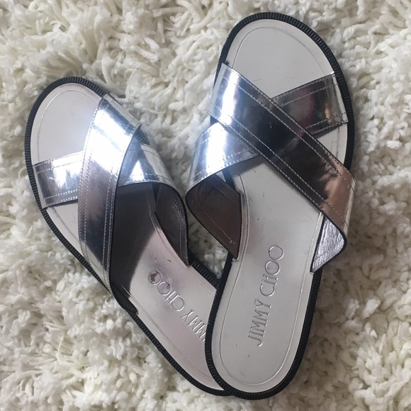 💥SOLD💥 NEW: Jimmy Choo Silver Mirror Sandal - Picture 3 of 8
