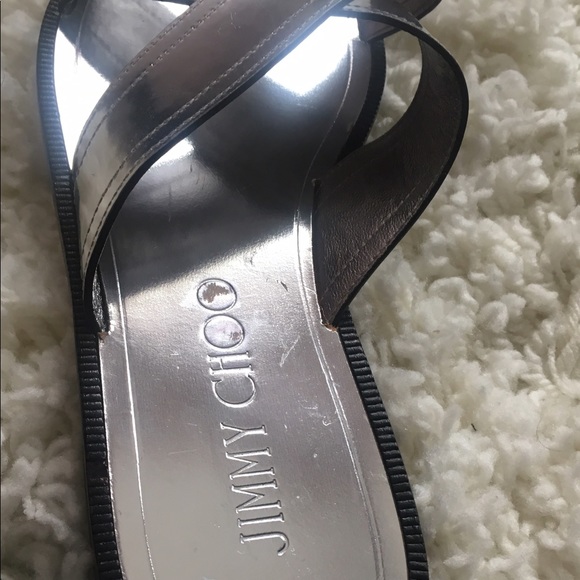 💥SOLD💥 NEW: Jimmy Choo Silver Mirror Sandal - Picture 7 of 8