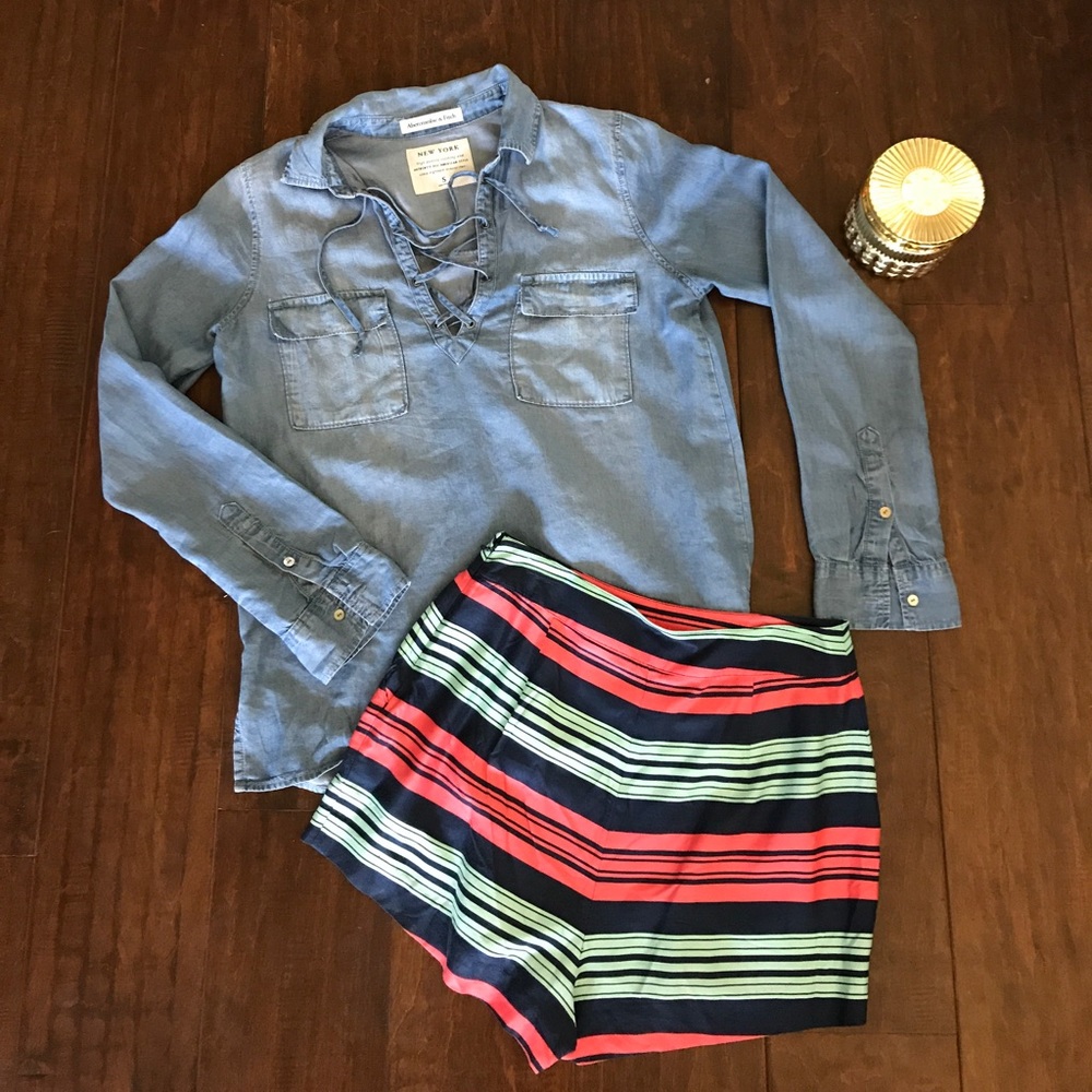 Abercrombie & Fitch Denim Lace Up Shirt