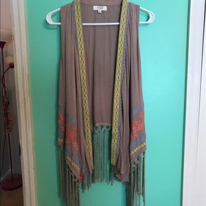 Boho Fringe Festival Cardigan Vest