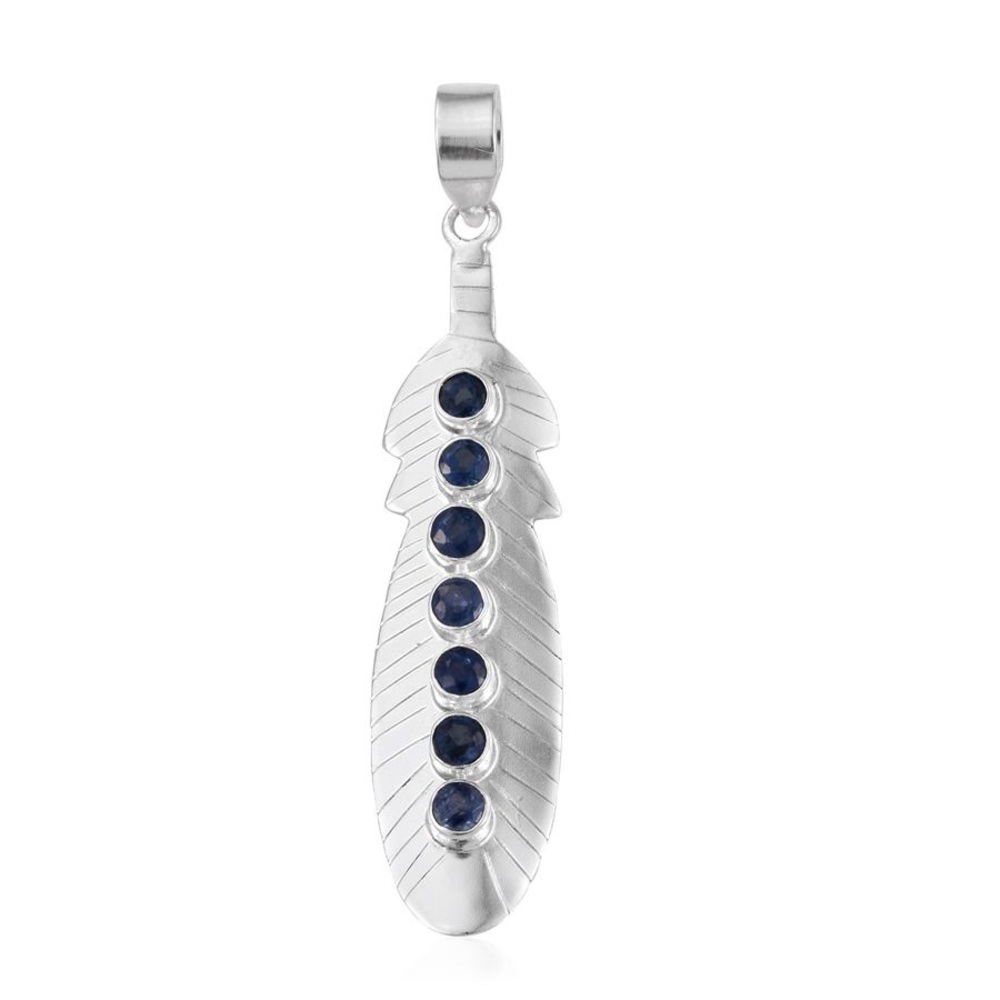 Kanchanaburi Blue Sapphire Sterling Silver Pendant