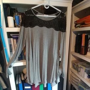 Gray long sleeved top