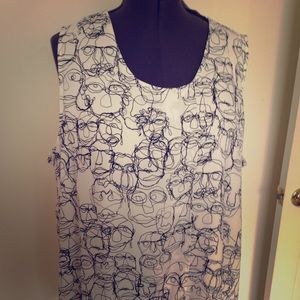 Melissa McCarthy Printed sleeveless Blouse, 3x