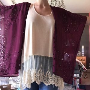 ANTHROPOLOGIE MAROON SHAW