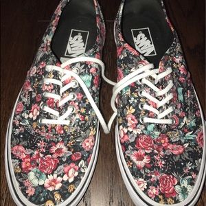 VANS floral shoes-never worn