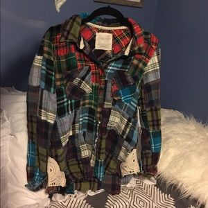 Free People Crochet Flannel