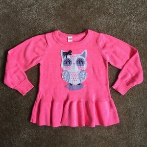 Cherokee girls pink sweater with owl design 18M