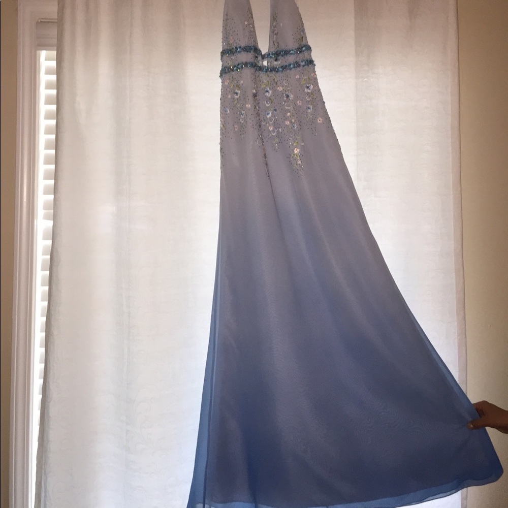 Formal Blue & Floral Dress