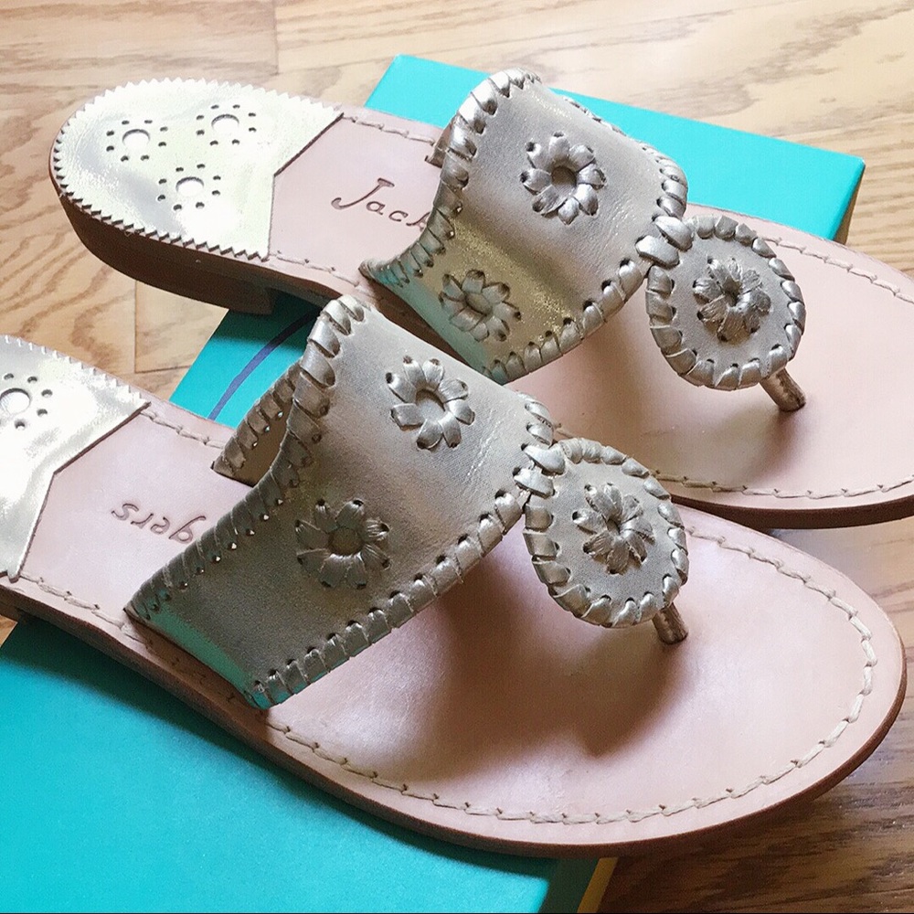 Jack Rogers Stardust Sandal in Platinum