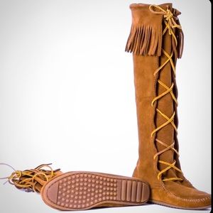 Minnetonka tall lace up boots