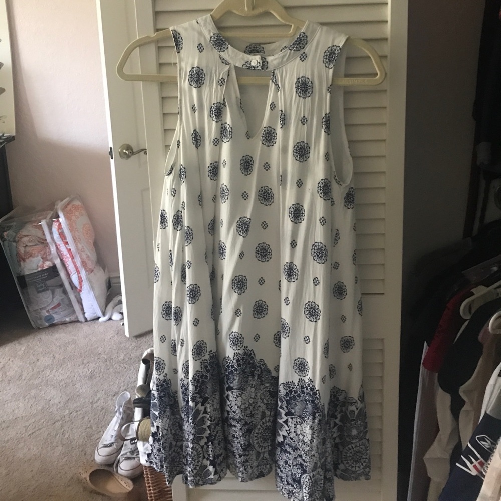 Threadsence White and Blue Dress