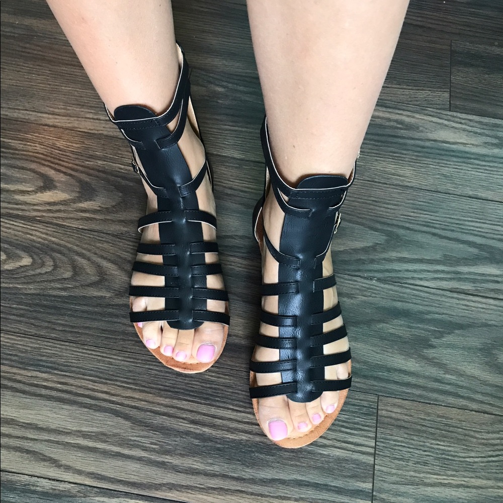 ASIA Black Gladiator Sandals
