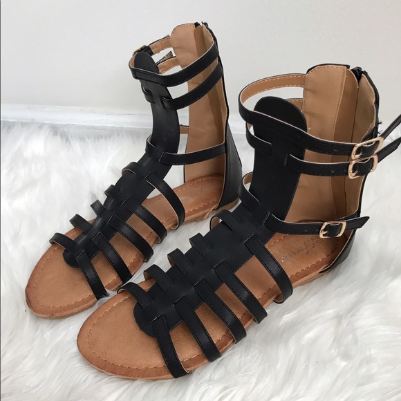 ASIA Black Gladiator Sandals - Picture 6 of 9