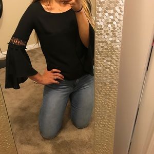 Bell bottom sleeved blouse