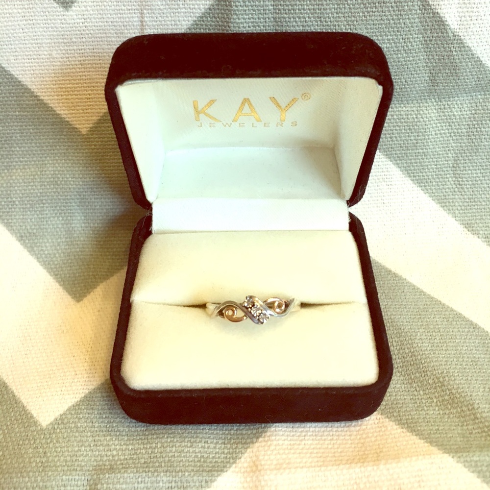⬇️ Diamond Ring 10k Rose Gold Sterling Silver