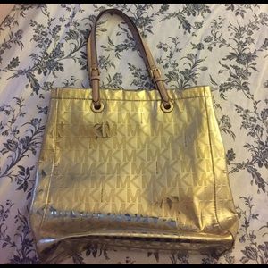 Michael Kors metallic gold purse