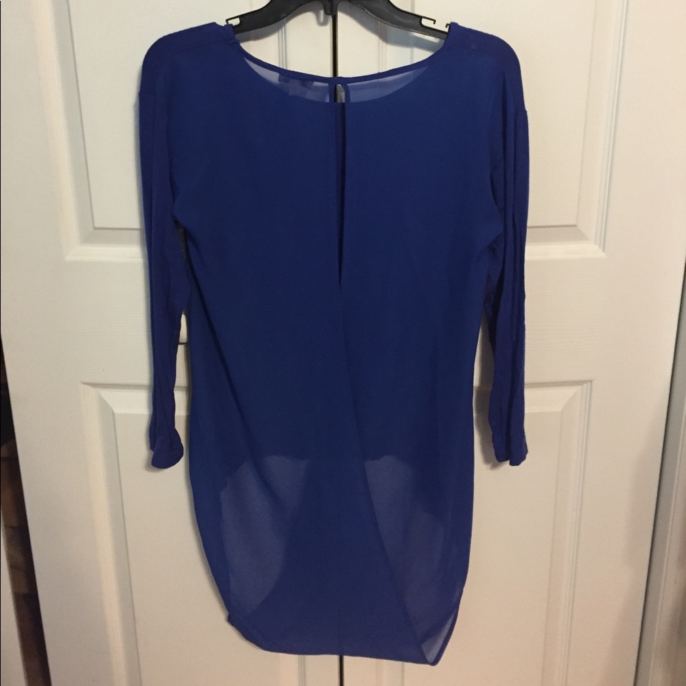 Open Back Blue Top