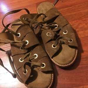 Brown suede urban outfitter sandals!