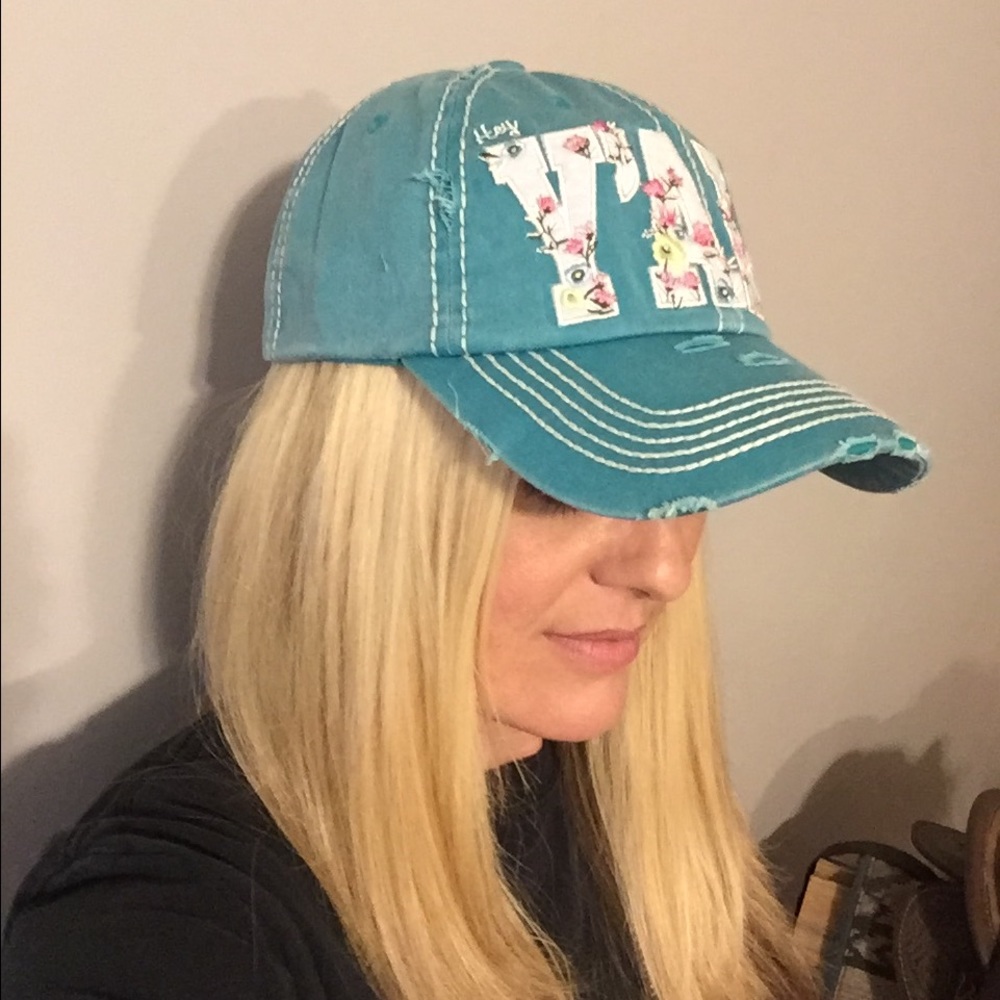 🆕Turquoise Hey Y'all Hat - Picture 2 of 3