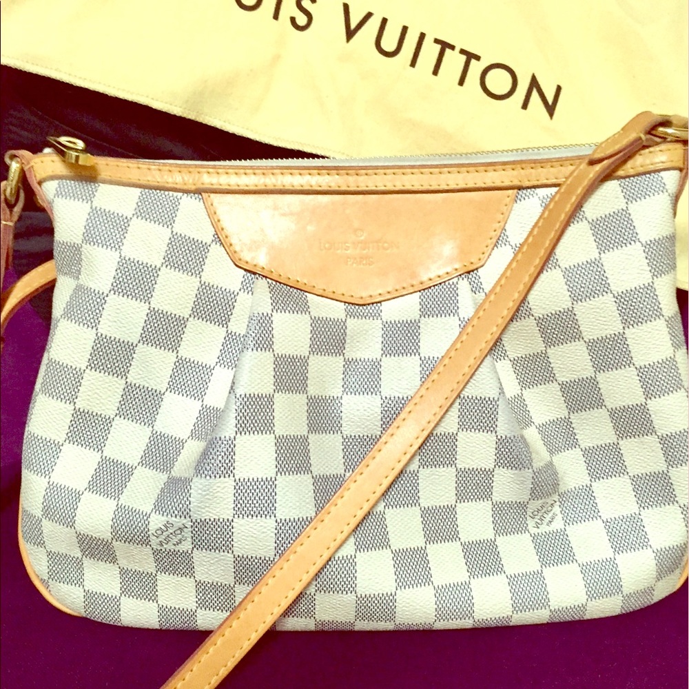 SOLD! Louis Vuitton Damier Azur Siracusa PM