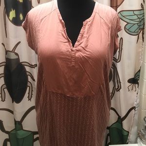 Pink split neck blouse