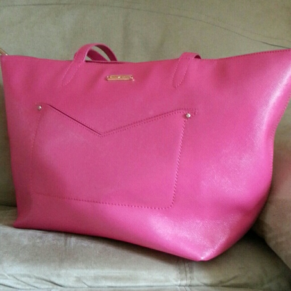 Victoria's Secret Handbags - Victoria Secret Pink Genuine Leather Tote. NWOT