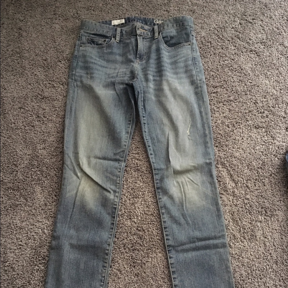 NWOT Gap Real Straight Distressed jeans sz 27 (4)