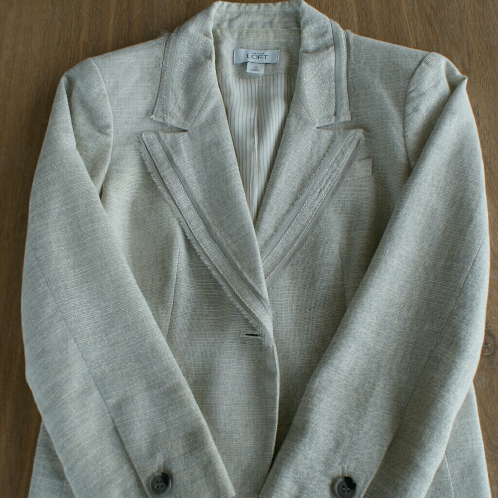 Ann Taylor Loft Light Gray Blazer