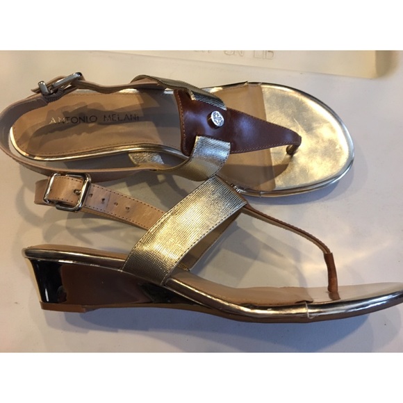 ANTONIO MELANI Shoes - ANTONIO MELANI WEDGE BUCKLE SHOES SANDALS SZ 7