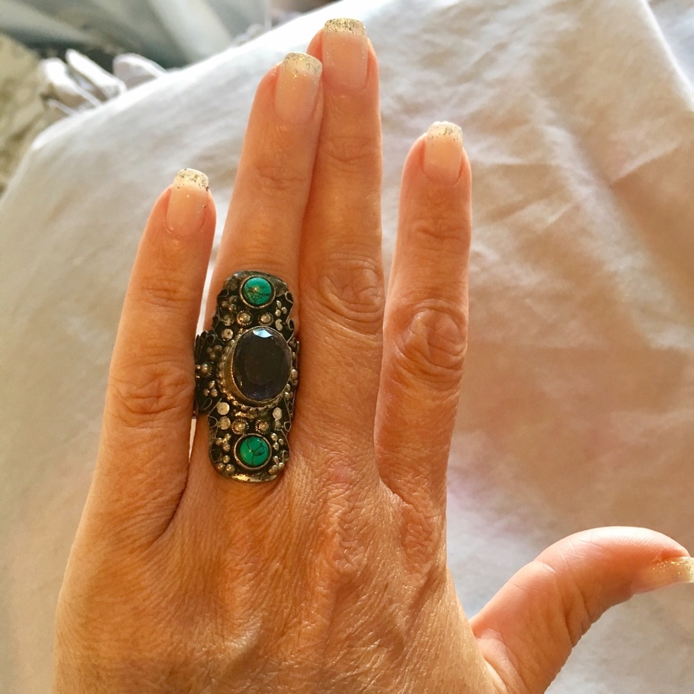 Free People Amethyst sterling boho ring