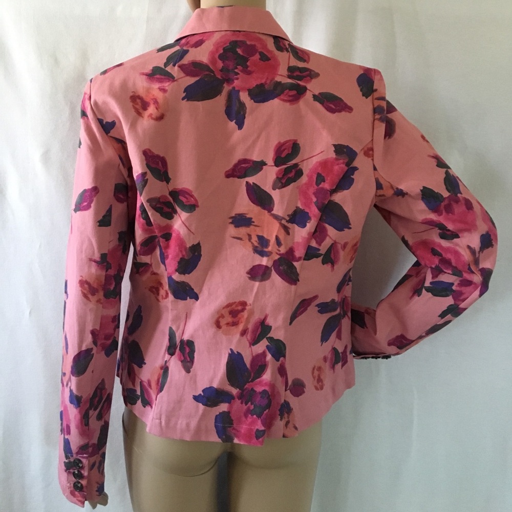 CAbi fl0ral dEniM blAzeR jaCkeT - Picture 4 of 11