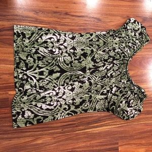 Green and black blouse medium M