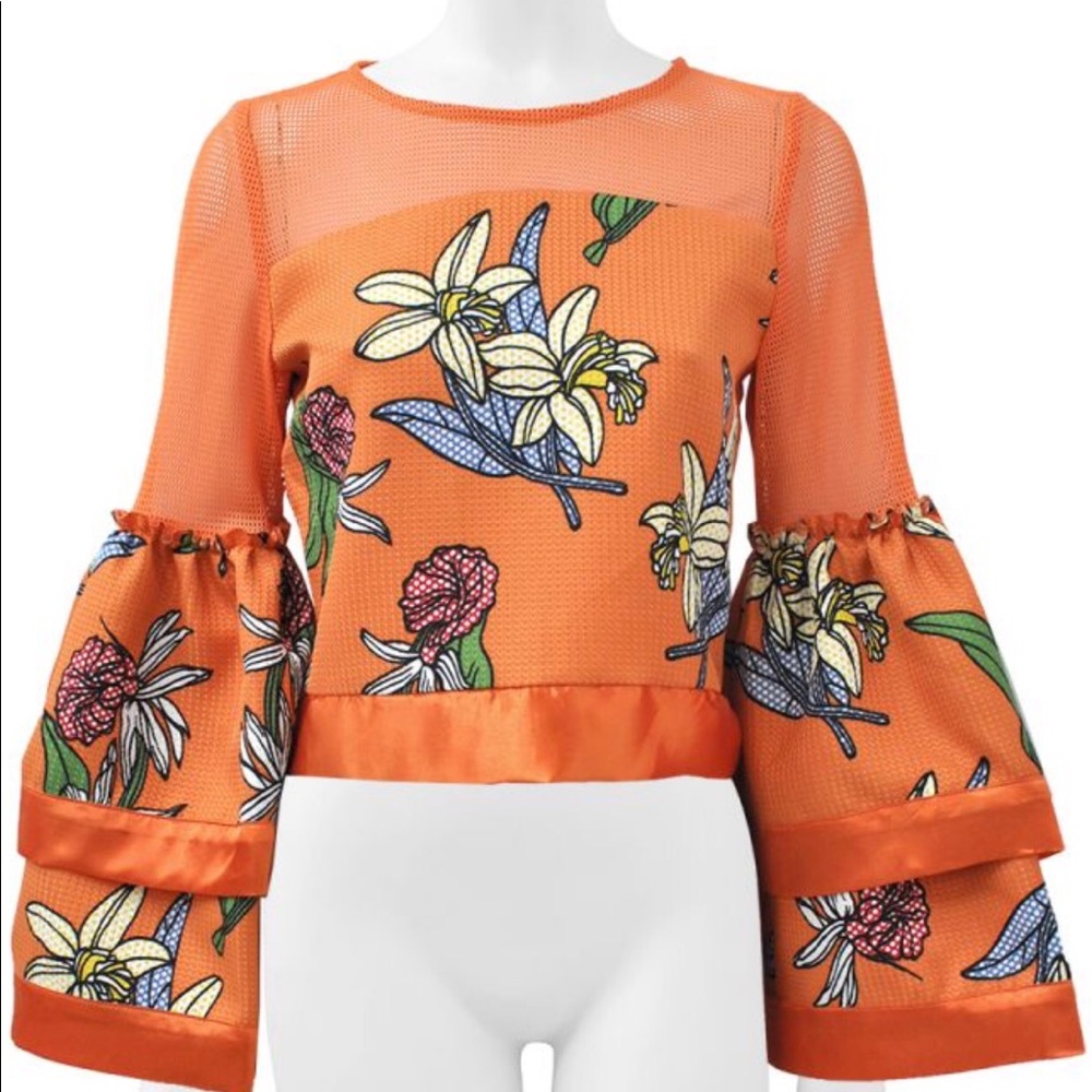 Orange Floral Top