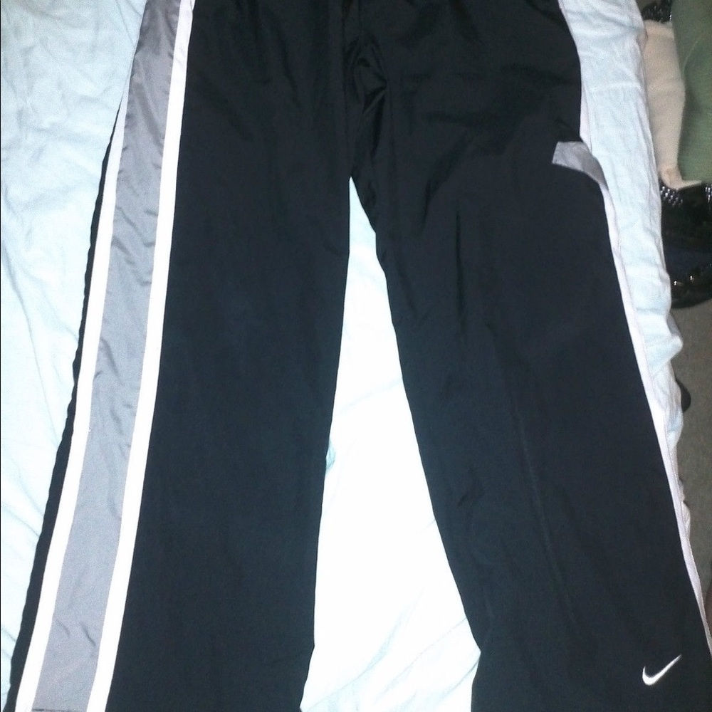 Nike Black White Windbreaker Athletic Pants