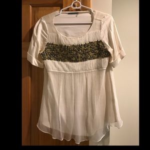 Alice and Olivia 100% silk with green beading