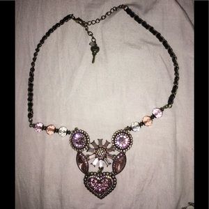 Betsey Johnson pink heart necklace