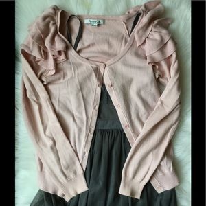 Super cute ruffle sleeve sweater