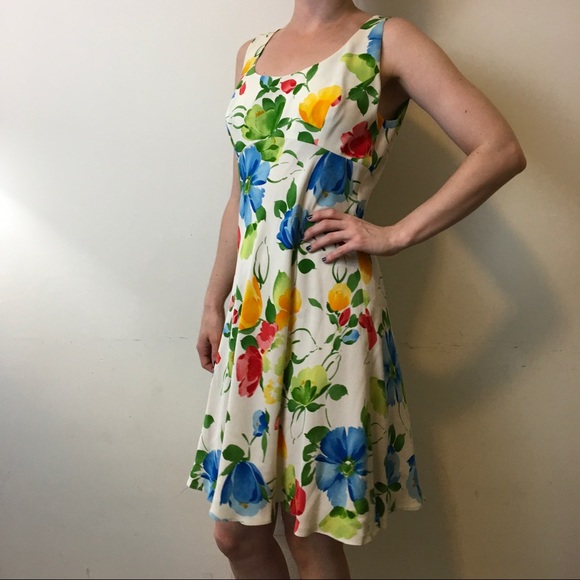 Luca Luca Dresses & Skirts - Luca Luca Silk Bold Floral Skater Summer Dress
