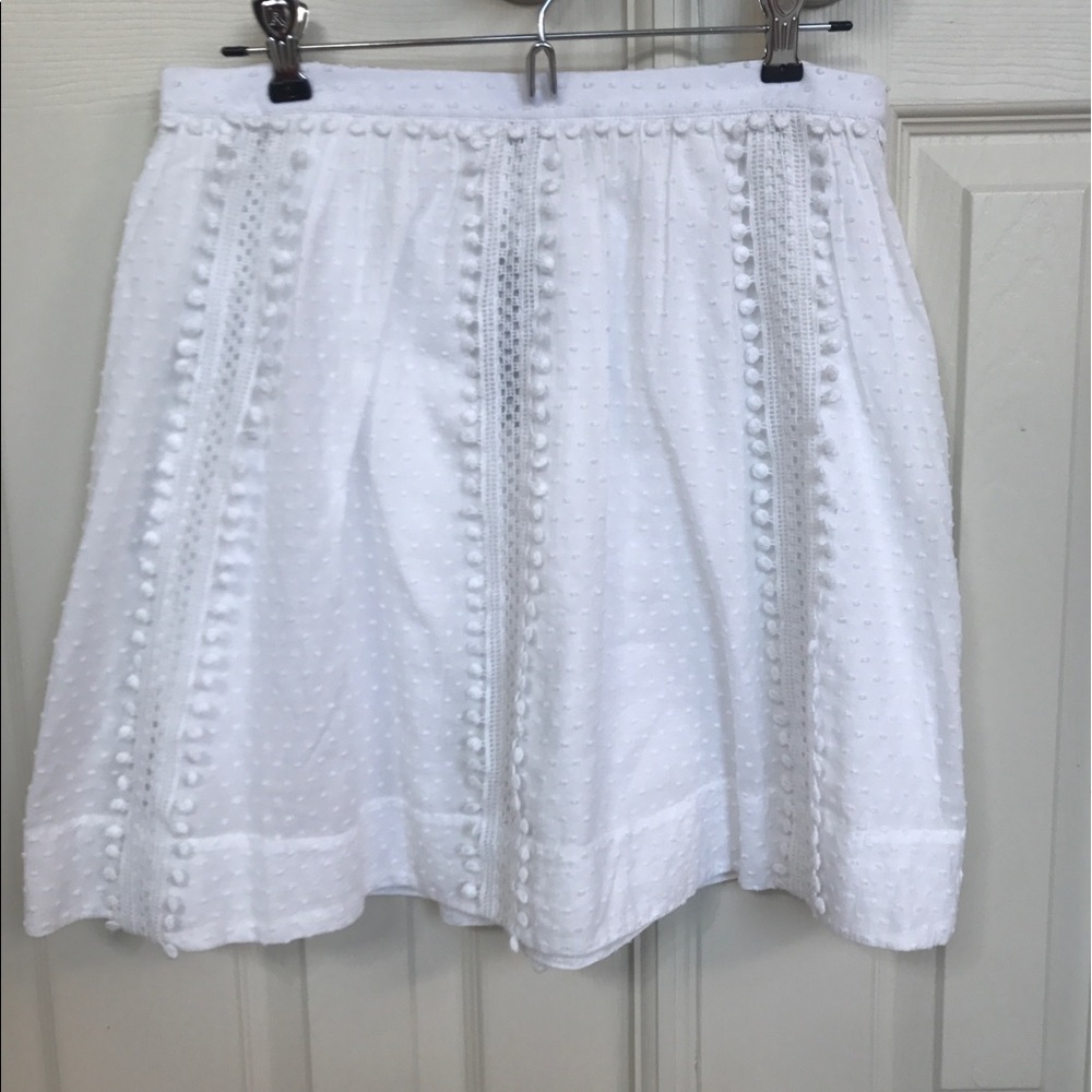 J crew Swiss dot Pom-Pom skirt