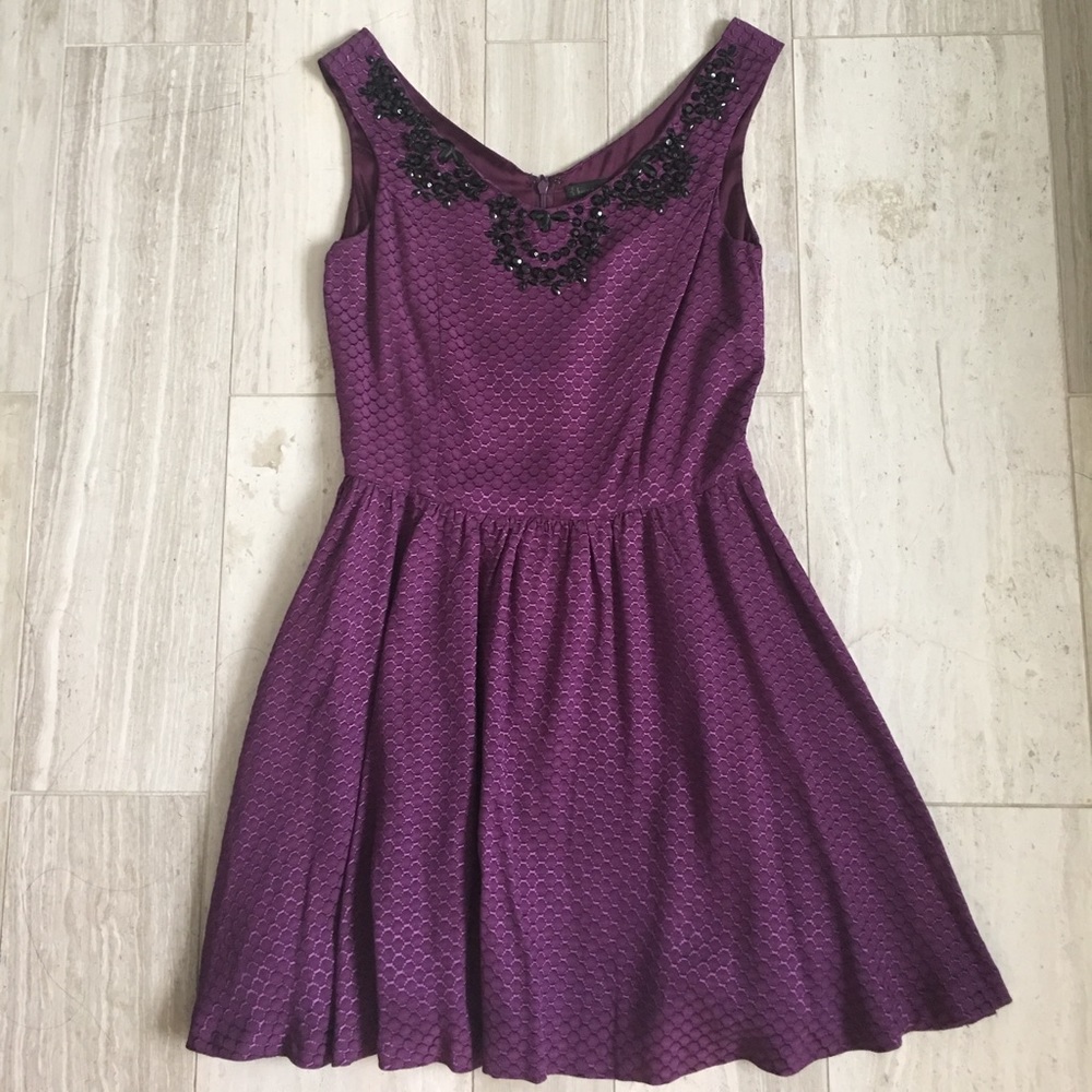 Luca couture A-line dress with beaded neck