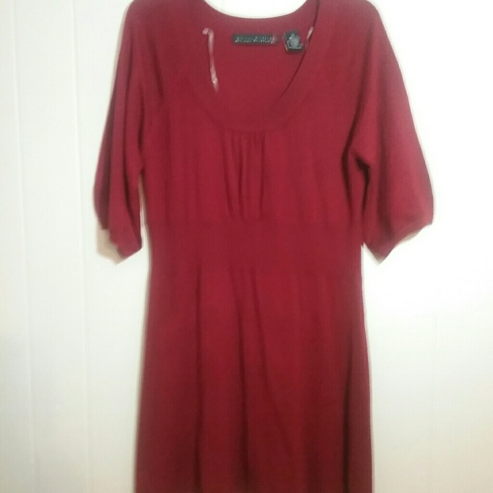 Burgundy sweater dress