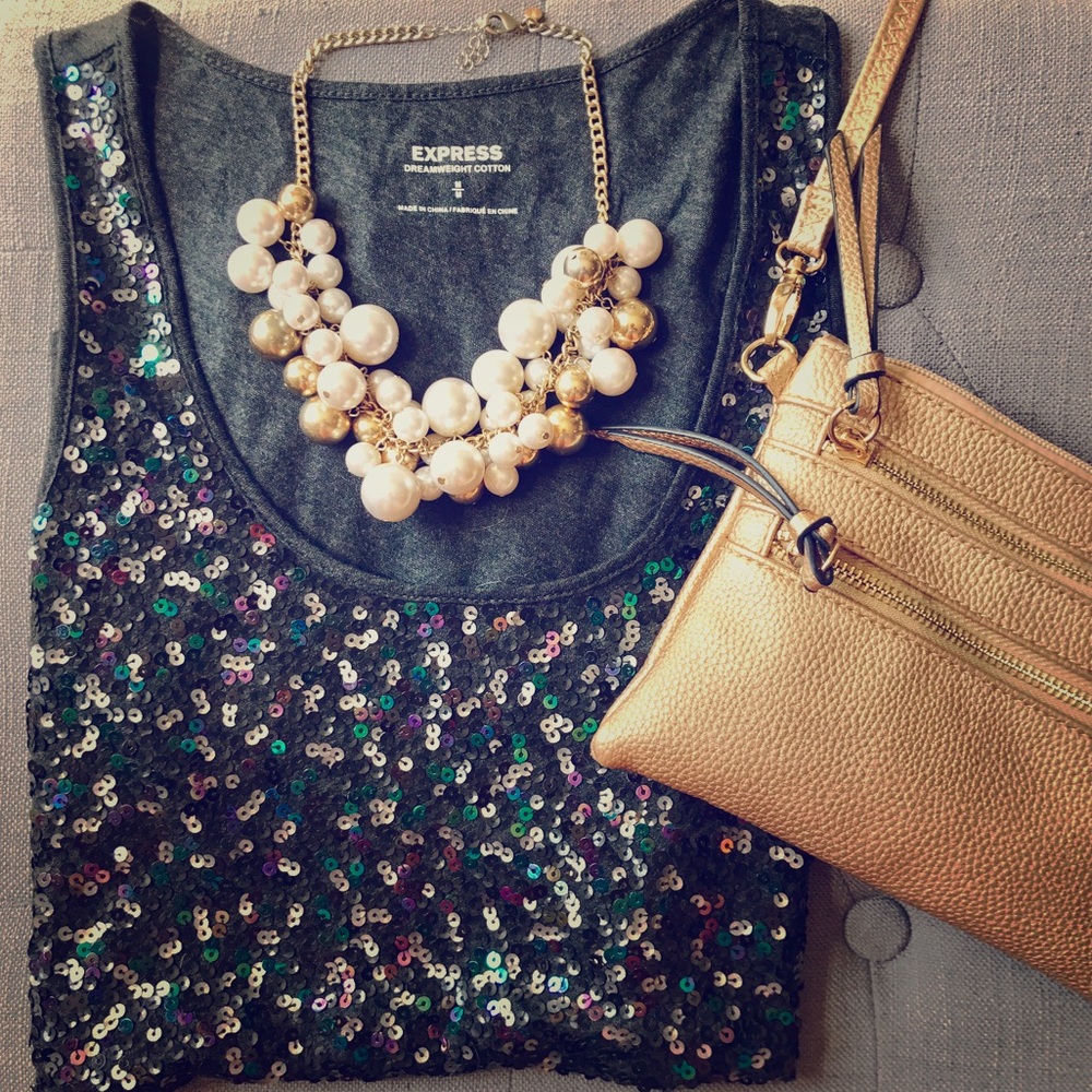 Express Sequin Tank - Like New ✨