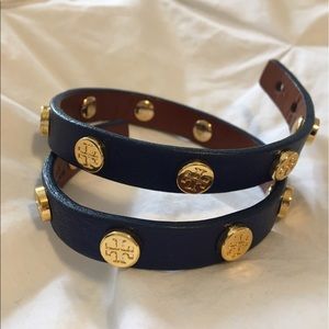 Authentic Tory Burch Double-Wrap Logo Bracelet