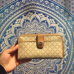 beige wallet , "LA TOUR EIFFEL 1887" 7 slots ,