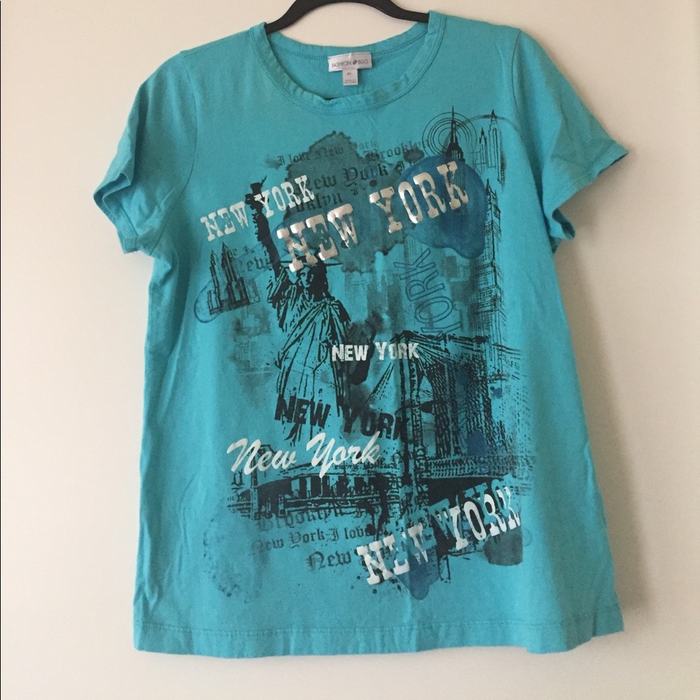 Womens Aqua Fashion Bug Tee