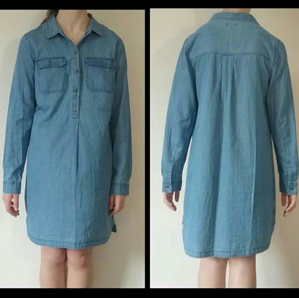 Chambray shift dress