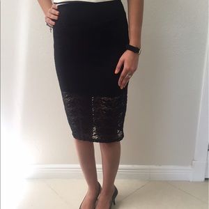 Stylish Black Lace Skirt
